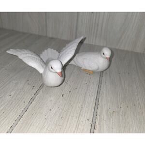 Vtg HOME INTERIORS Love Doves #8856 Figurines Retired Set of 2 Birds Cottagecore